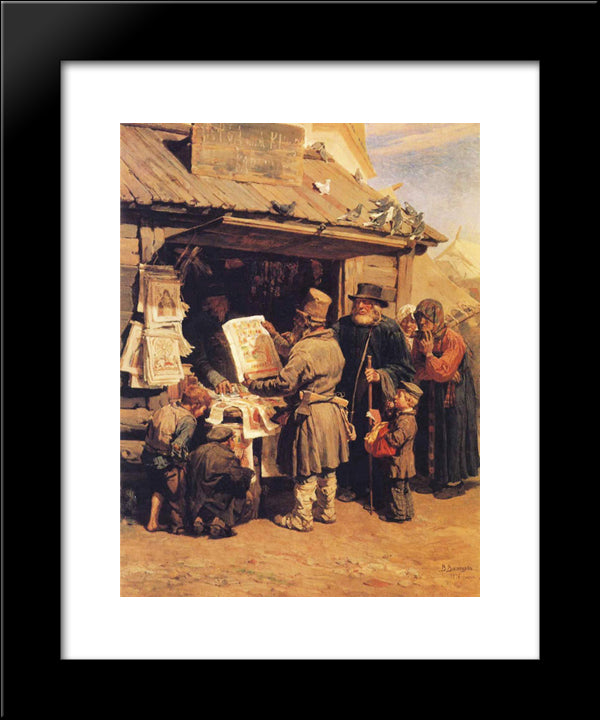 At A Bookseller S 20x24 Black Modern Wood Framed Art Print Poster by Vasnetsov, Viktor