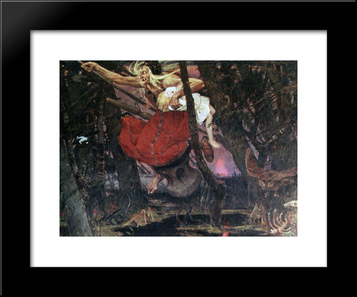 Baba Yaga 20x24 Black Modern Wood Framed Art Print Poster by Vasnetsov, Viktor