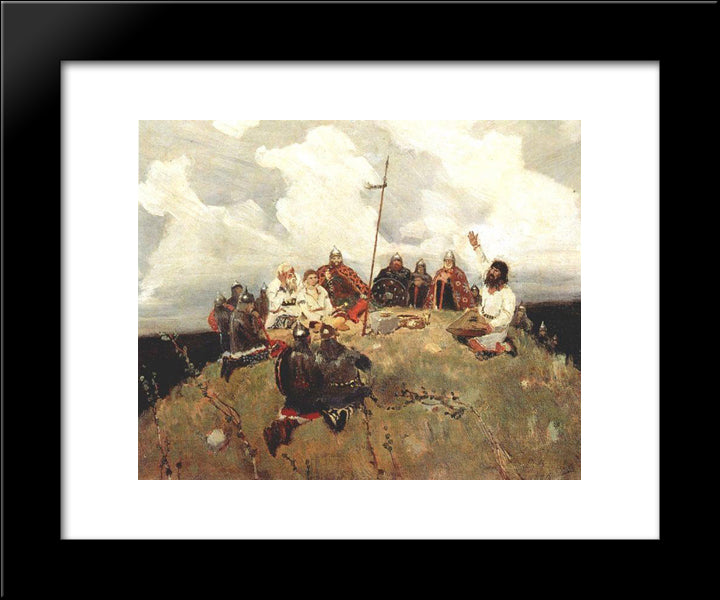 Bayan (Sketch) 20x24 Black Modern Wood Framed Art Print Poster by Vasnetsov, Viktor