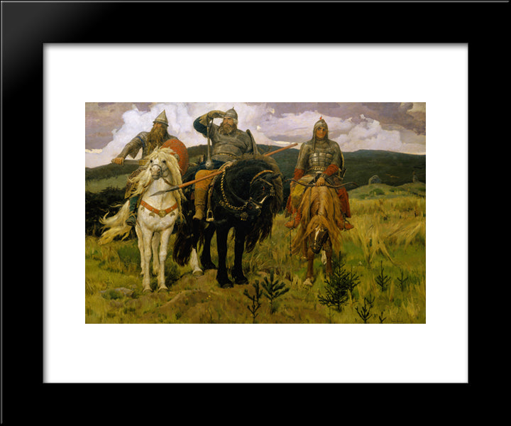 Bogatyrs 20x24 Black Modern Wood Framed Art Print Poster by Vasnetsov, Viktor