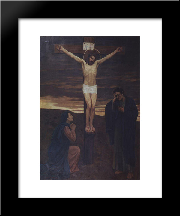 Crucifixion 20x24 Black Modern Wood Framed Art Print Poster by Vasnetsov, Viktor
