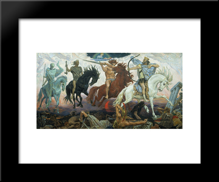 Four Horsemen Of Apocalypse 20x24 Black Modern Wood Framed Art Print Poster by Vasnetsov, Viktor