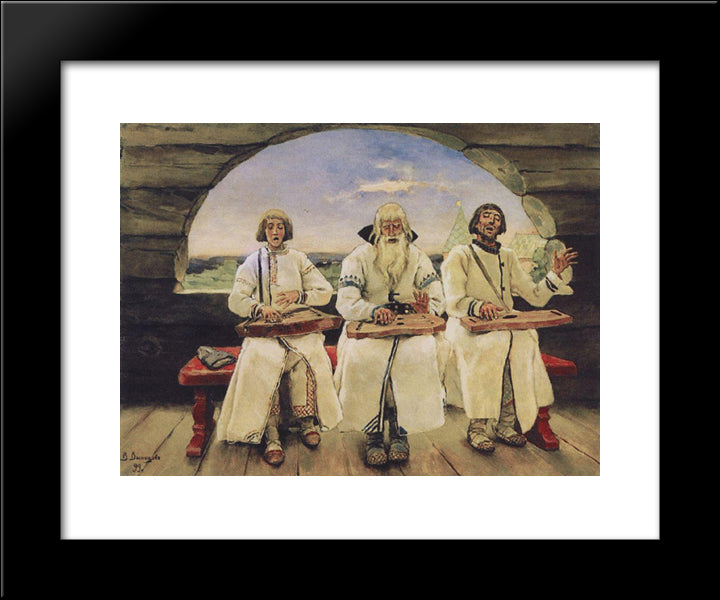 Guslars 20x24 Black Modern Wood Framed Art Print Poster by Vasnetsov, Viktor