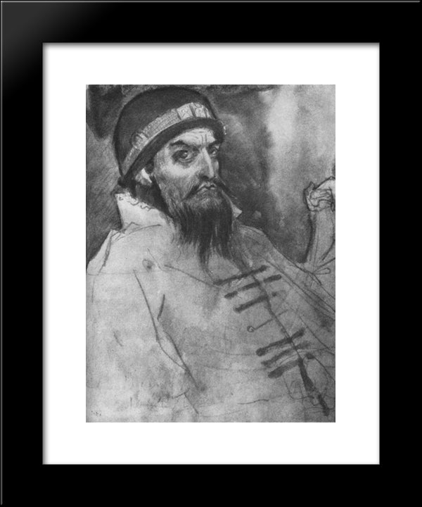 Ivan The Terrible(Sketch) 20x24 Black Modern Wood Framed Art Print Poster by Vasnetsov, Viktor