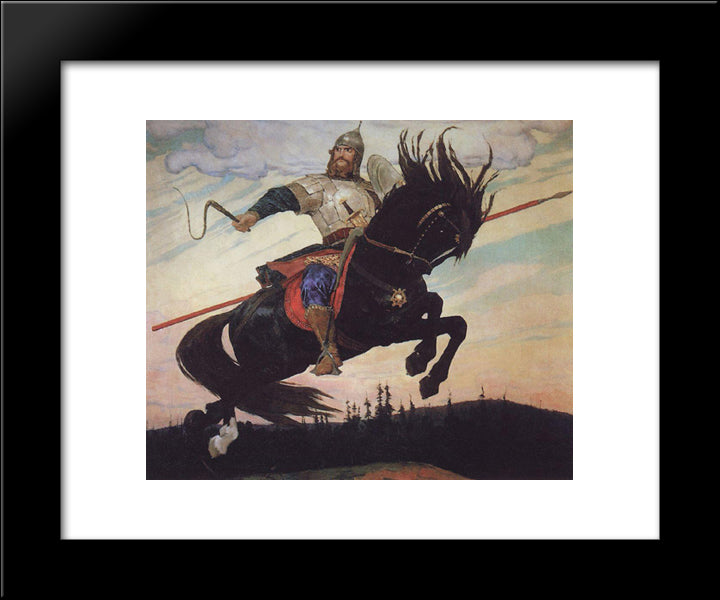 Knightly Galloping 20x24 Black Modern Wood Framed Art Print Poster by Vasnetsov, Viktor