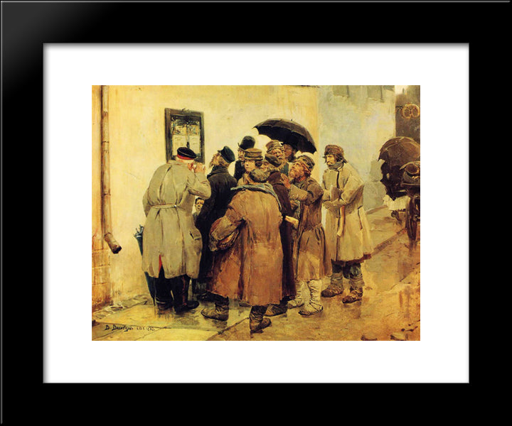 News From The Front 20x24 Black Modern Wood Framed Art Print Poster by Vasnetsov, Viktor