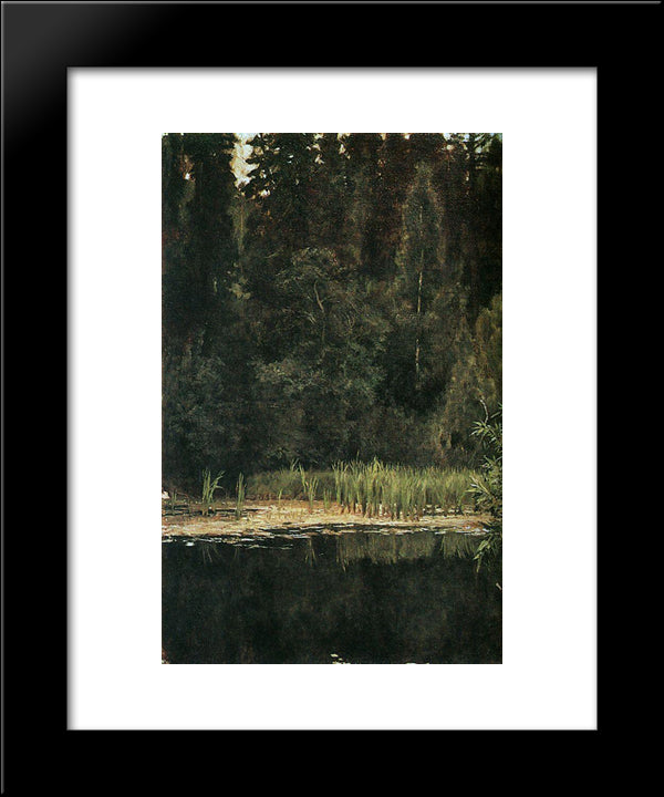 Pond In Akhtyrka 20x24 Black Modern Wood Framed Art Print Poster by Vasnetsov, Viktor