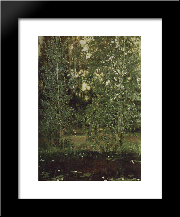 Pond In Ochtir 20x24 Black Modern Wood Framed Art Print Poster by Vasnetsov, Viktor