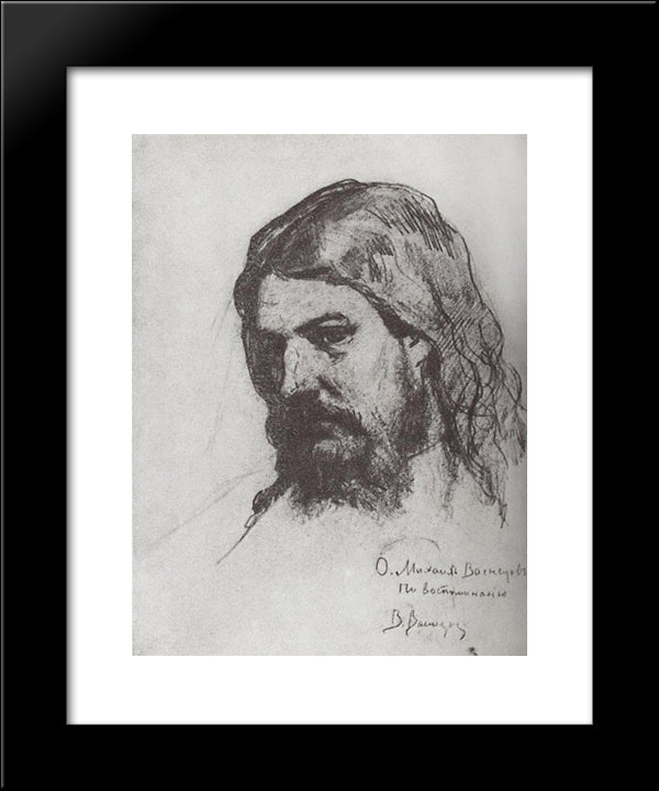 Portrait Of M.V. Vasnetsov 20x24 Black Modern Wood Framed Art Print Poster by Vasnetsov, Viktor