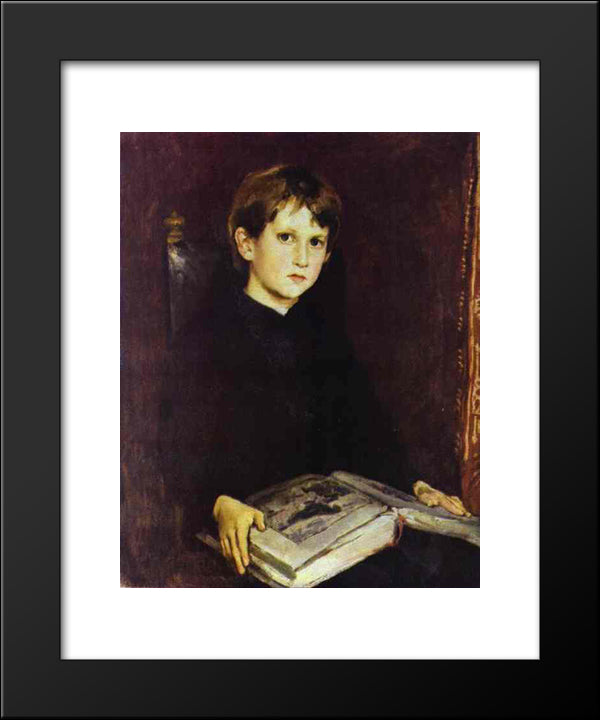 Portrait Of Michael Vasnetsov, The Artist`S Son 20x24 Black Modern Wood Framed Art Print Poster by Vasnetsov, Viktor