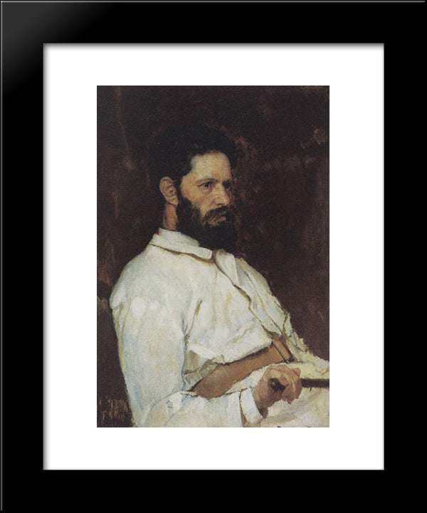 Portrait Of Sculptor Mark Matveevitch Antokolsky 20x24 Black Modern Wood Framed Art Print Poster by Vasnetsov, Viktor