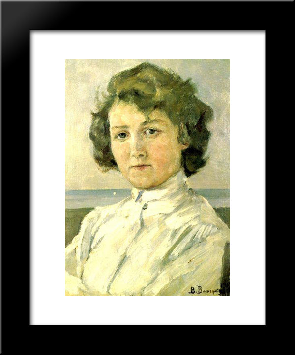 Portrait Of Zinaida Median 20x24 Black Modern Wood Framed Art Print Poster by Vasnetsov, Viktor