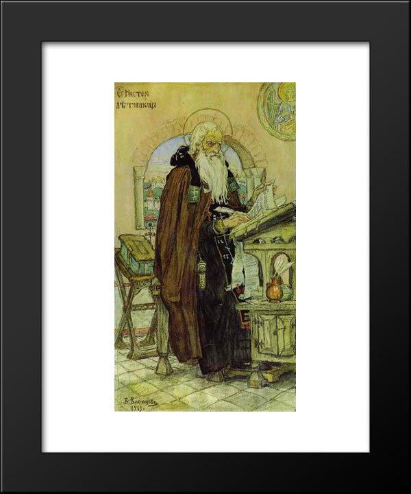 The Chronicler Nestor 20x24 Black Modern Wood Framed Art Print Poster by Vasnetsov, Viktor