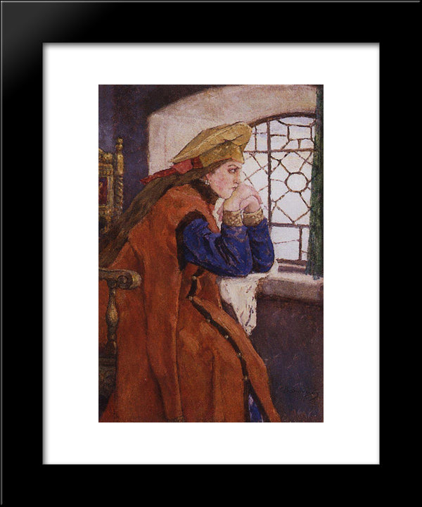 The Princess At The Window (Princess Nesmeyana) 20x24 Black Modern Wood Framed Art Print Poster by Vasnetsov, Viktor