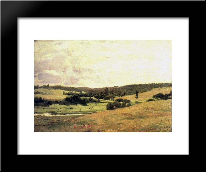 The Valley Of The River Near The Village Of Vori Whorl, Landscape With Children 20x24 Black Modern Wood Framed Art Print Poster by Vasnetsov, Viktor