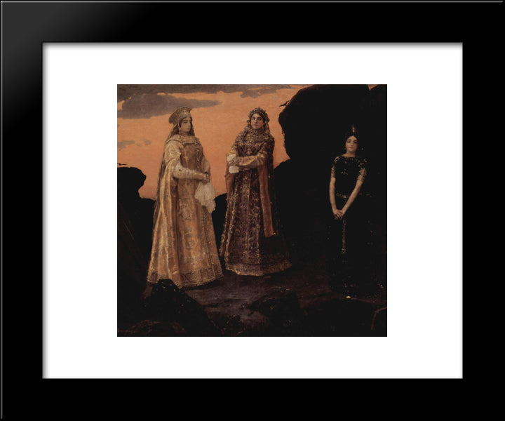 Three Tsarevnas Of The Underground Kingdom 20x24 Black Modern Wood Framed Art Print Poster by Vasnetsov, Viktor