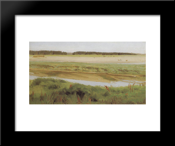 Vyatka River 20x24 Black Modern Wood Framed Art Print Poster by Vasnetsov, Viktor