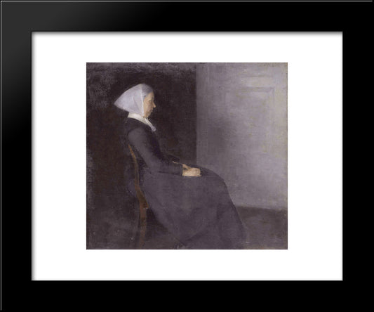 Frederikke Hammershoi, The Artist'S Mother 20x24 Black Modern Wood Framed Art Print Poster by Hammershoi, Vilhelm