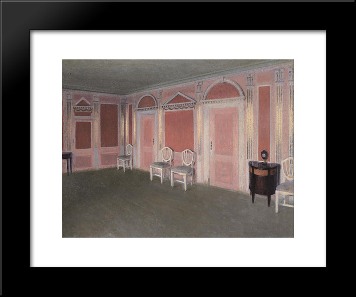 Interior In Louis Seize Style. From The Artist'S Home. Rahbeks Alle 20x24 Black Modern Wood Framed Art Print Poster by Hammershoi, Vilhelm