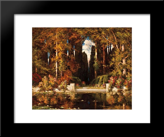 An Italianate Landscape 20x24 Black Modern Wood Framed Art Print Poster by Purvitis, Vilhelms