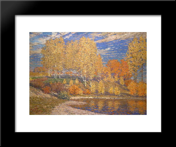 Autumn Sun 20x24 Black Modern Wood Framed Art Print Poster by Purvitis, Vilhelms