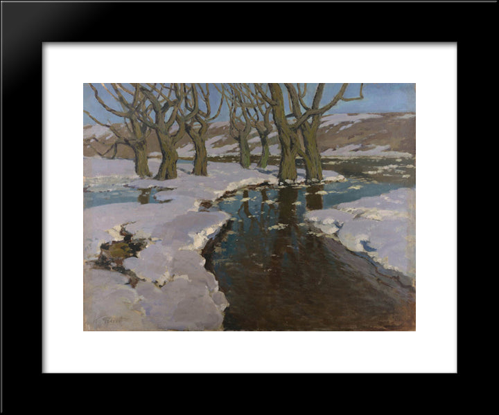 Early Spring 20x24 Black Modern Wood Framed Art Print Poster by Purvitis, Vilhelms