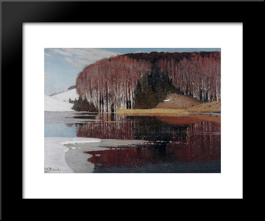 Spring Waters 20x24 Black Modern Wood Framed Art Print Poster by Purvitis, Vilhelms