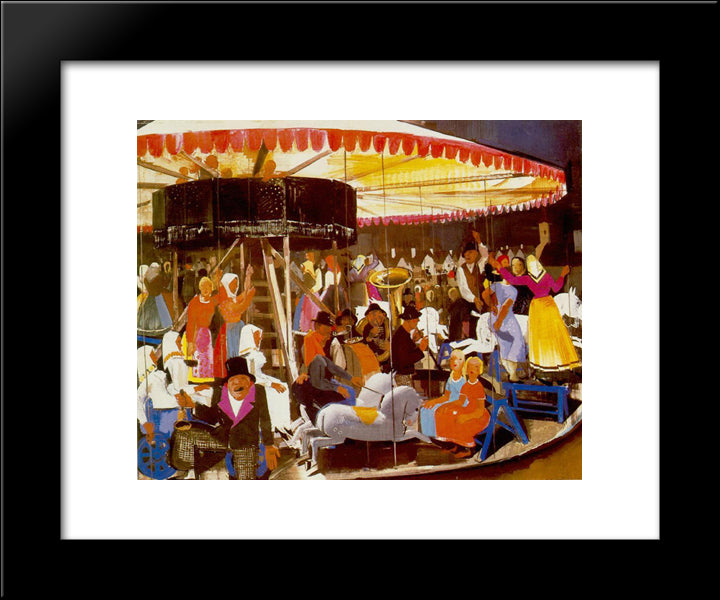 Carousel 20x24 Black Modern Wood Framed Art Print Poster by Aba Novak, Vilmos