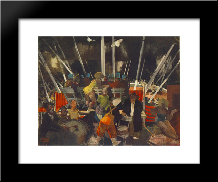 Circus 20x24 Black Modern Wood Framed Art Print Poster by Aba Novak, Vilmos