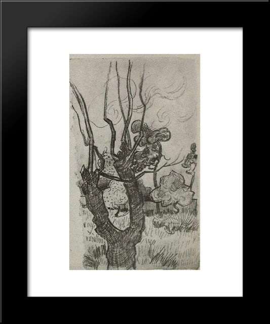 A Bare Treetop In The Garden Of The Asylum 20x24 Black Modern Wood Framed Art Print Poster by Van Gogh, Vincent