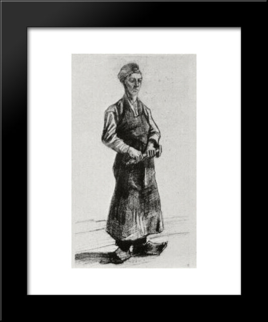 A Carpenter With Apron 20x24 Black Modern Wood Framed Art Print Poster by Van Gogh, Vincent