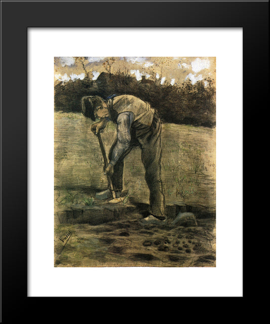 A Digger 20x24 Black Modern Wood Framed Art Print Poster by Van Gogh, Vincent