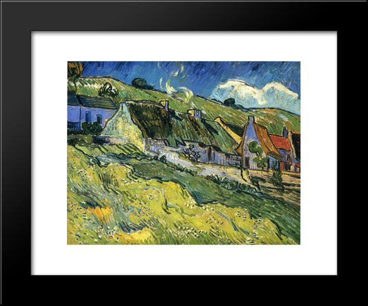 A Group Of Cottages 20x24 Black Modern Wood Framed Art Print Poster by Van Gogh, Vincent