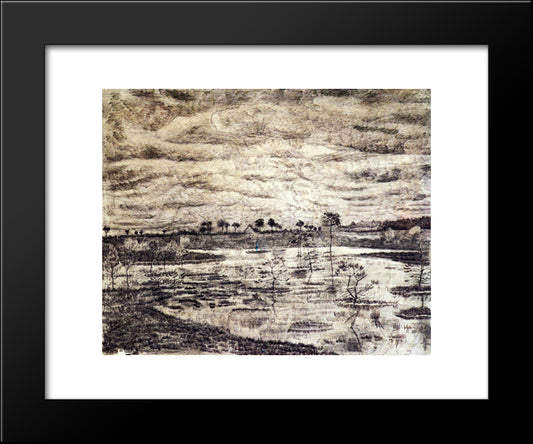 A Marsh 20x24 Black Modern Wood Framed Art Print Poster by Van Gogh, Vincent