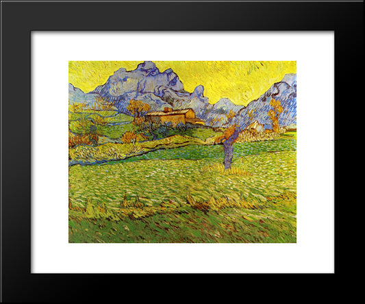 A Meadow In The Mountains 20x24 Black Modern Wood Framed Art Print Poster by Van Gogh, Vincent