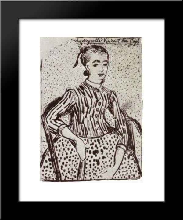 A Mousme, Sitting 20x24 Black Modern Wood Framed Art Print Poster by Van Gogh, Vincent