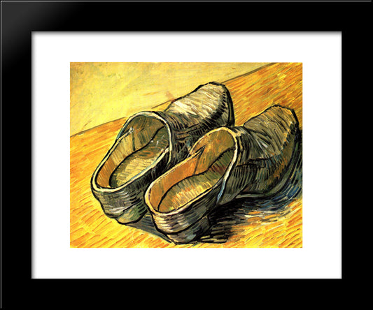 A Pair Of Leather Clogs 20x24 Black Modern Wood Framed Art Print Poster by Van Gogh, Vincent