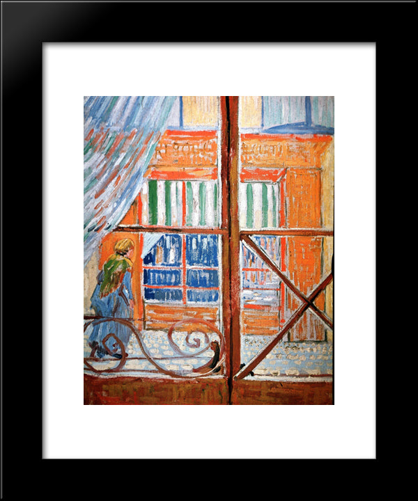 A Pork-Butcher'S Shop Seen From A Window 20x24 Black Modern Wood Framed Art Print Poster by Van Gogh, Vincent