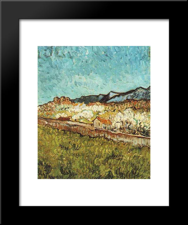 At The Foot Of The Mountains 20x24 Black Modern Wood Framed Art Print Poster by Van Gogh, Vincent