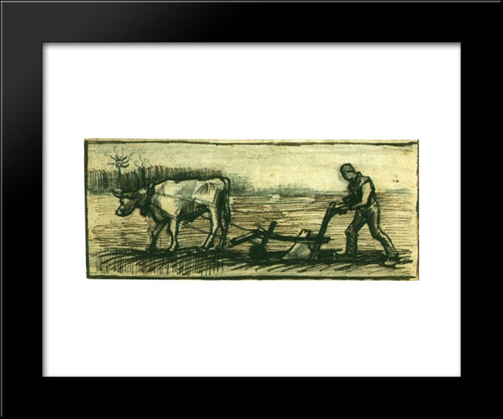 At The Plough 20x24 Black Modern Wood Framed Art Print Poster by Van Gogh, Vincent