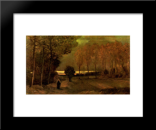 Autumn Landscape At Dusk 20x24 Black Modern Wood Framed Art Print Poster by Van Gogh, Vincent