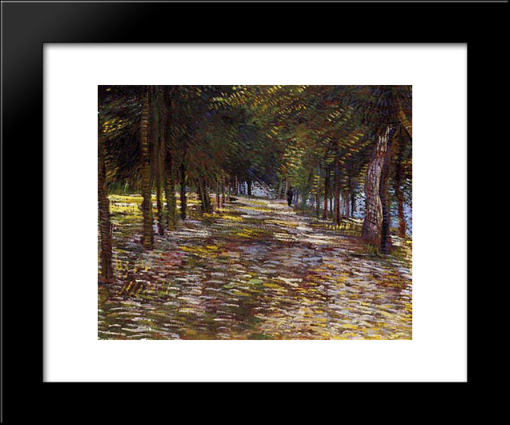 Avenue In Voyer D'Argenson Park At Asnieres 20x24 Black Modern Wood Framed Art Print Poster by Van Gogh, Vincent