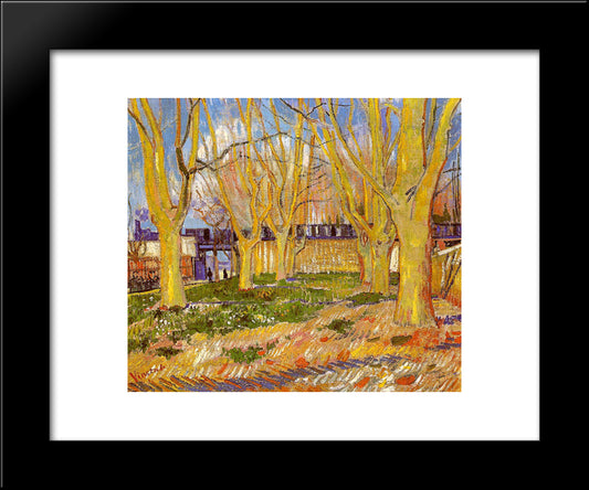 Avenue Of Plane Trees Near Arles Station 20x24 Black Modern Wood Framed Art Print Poster by Van Gogh, Vincent