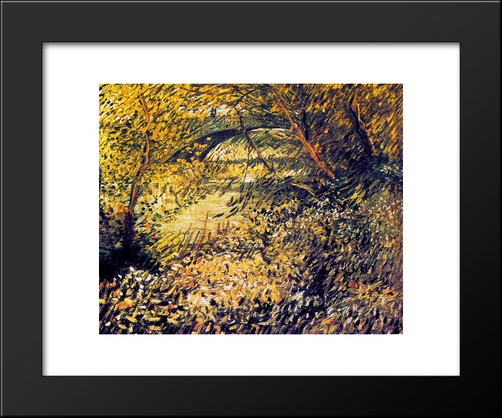 Banks Of The Seine In The Spring 20x24 Black Modern Wood Framed Art Print Poster by Van Gogh, Vincent