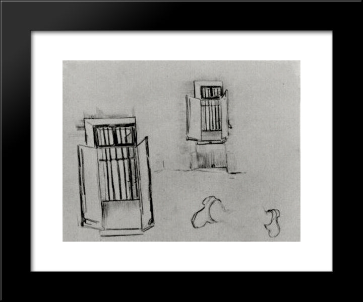 Barred Windows 20x24 Black Modern Wood Framed Art Print Poster by Van Gogh, Vincent