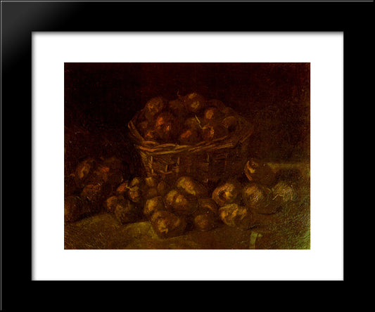 Basket Of Potatoes 20x24 Black Modern Wood Framed Art Print Poster by Van Gogh, Vincent