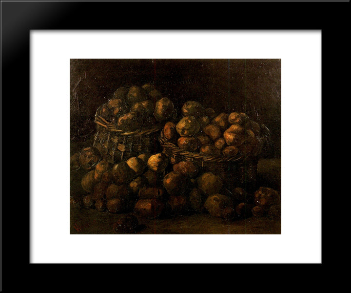 Baskets Of Potatoes 20x24 Black Modern Wood Framed Art Print Poster by Van Gogh, Vincent