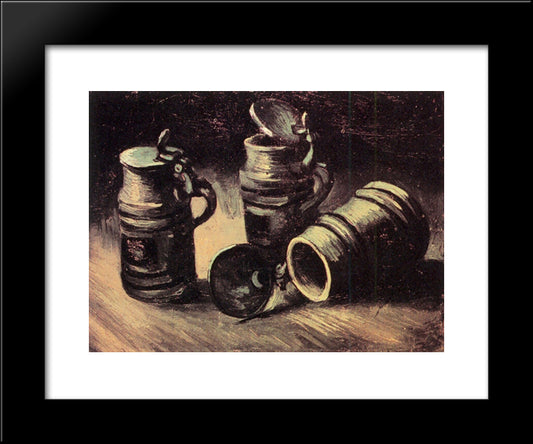 Beer Tankards 20x24 Black Modern Wood Framed Art Print Poster by Van Gogh, Vincent