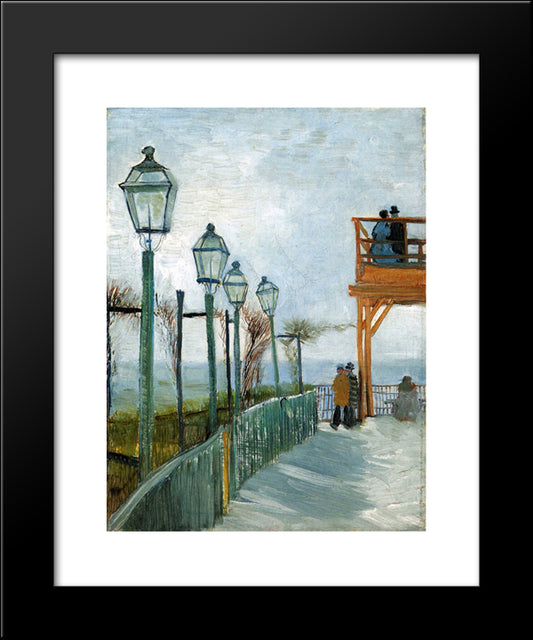 Belvedere Overlooking Montmartre 20x24 Black Modern Wood Framed Art Print Poster by Van Gogh, Vincent