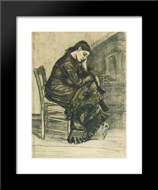 Bent Figure Of A Woman Sien 20x24 Black Modern Wood Framed Art Print Poster by Van Gogh, Vincent